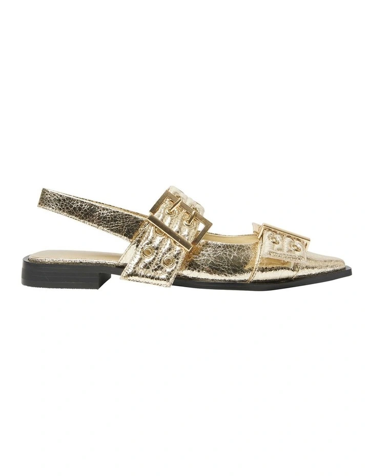 Suzie Flat Shoes in Gold image 1