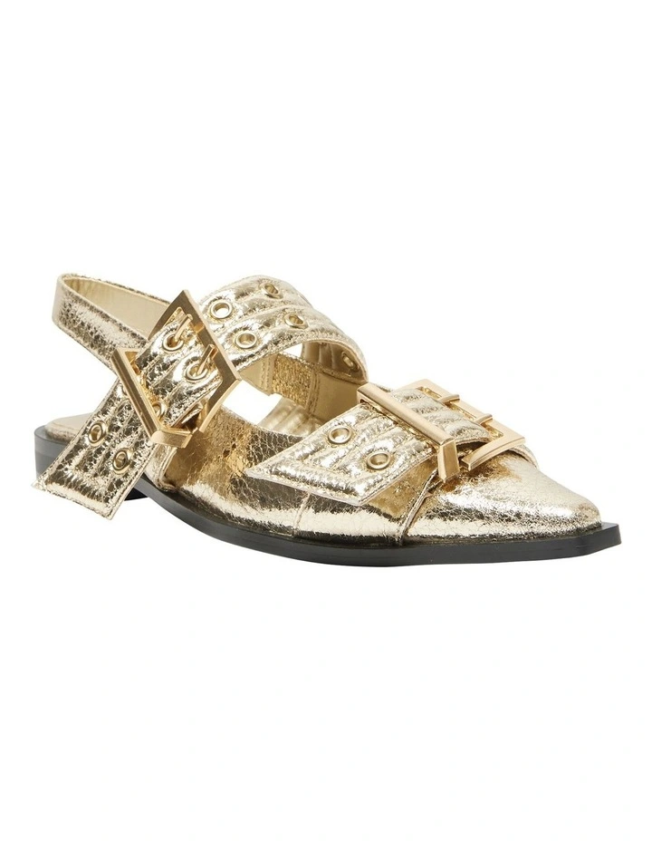 Suzie Flat Shoes in Gold image 2