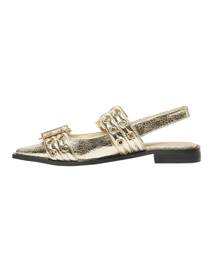 Suzie Flat Shoes in Gold image 3