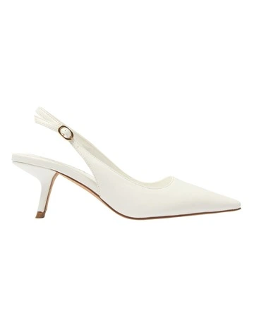 Abella Heeled Shoes in White Smooth
