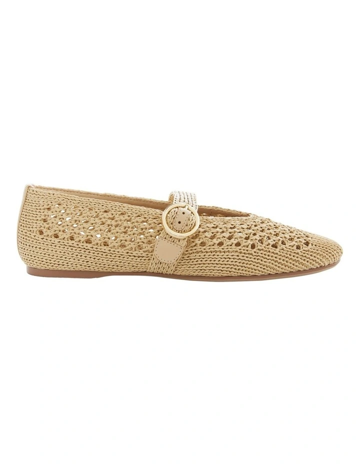 Tibet Flat Shoes in Beige Weave image 1