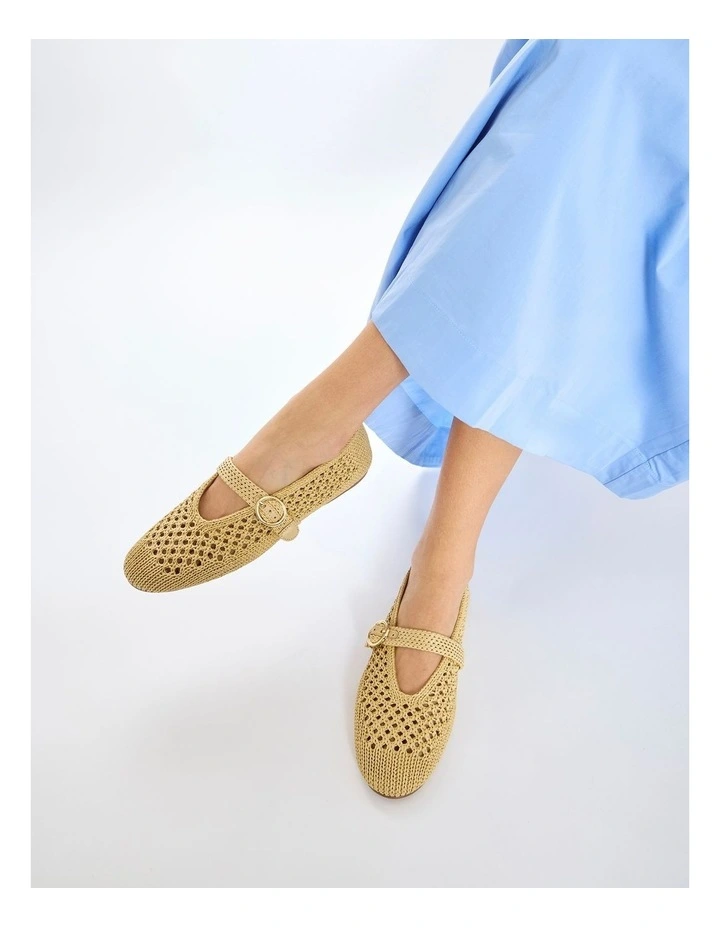 Tibet Flat Shoes in Beige Weave image 2