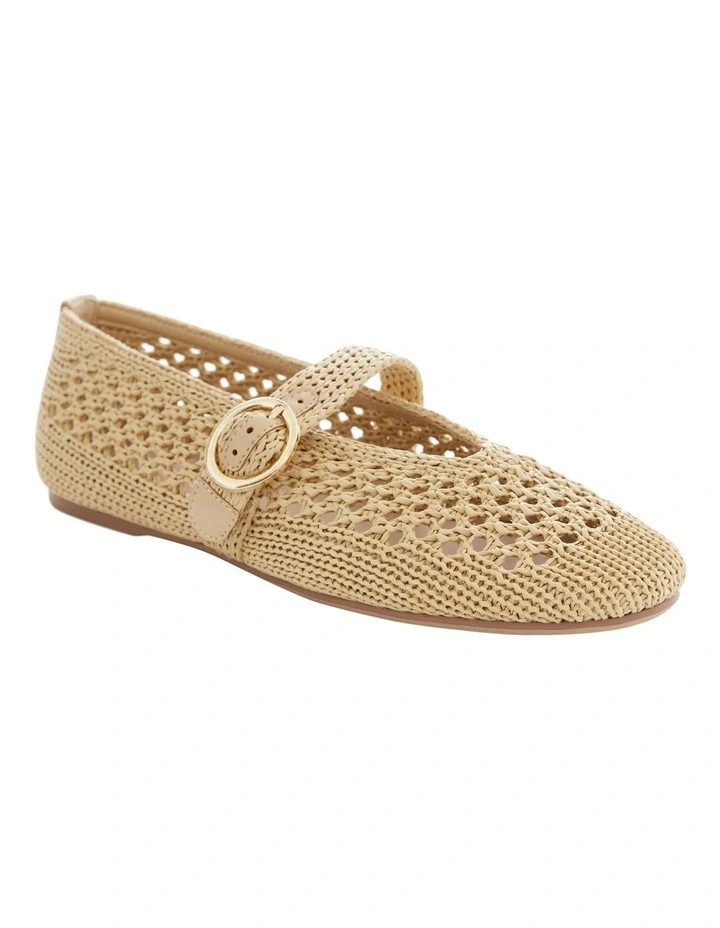 Tibet Flat Shoes in Beige Weave image 2
