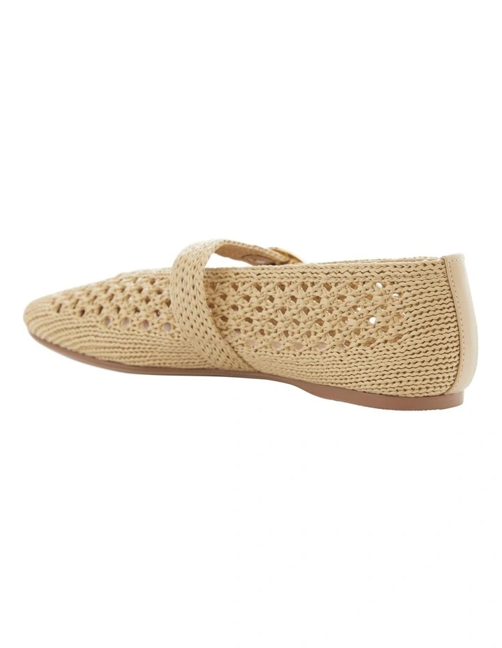 Tibet Flat Shoes in Beige Weave image 3
