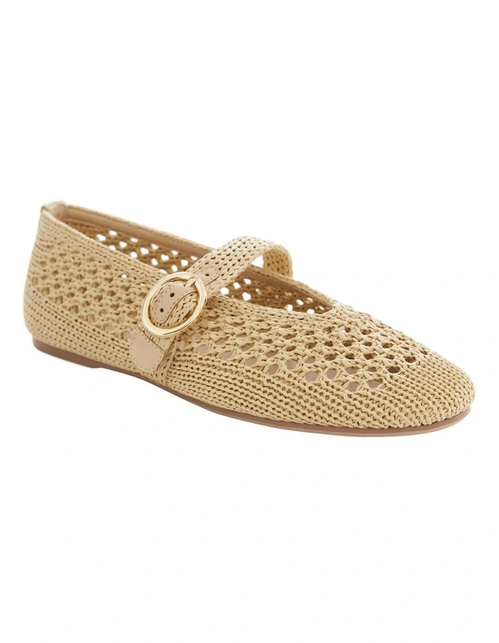 Tibet Flat Shoes in Beige Weave image 5