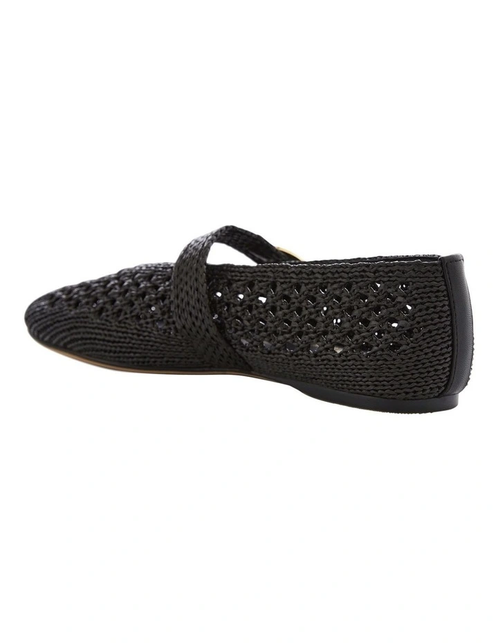 Tibet Flat Shoes in Black Weave image 3