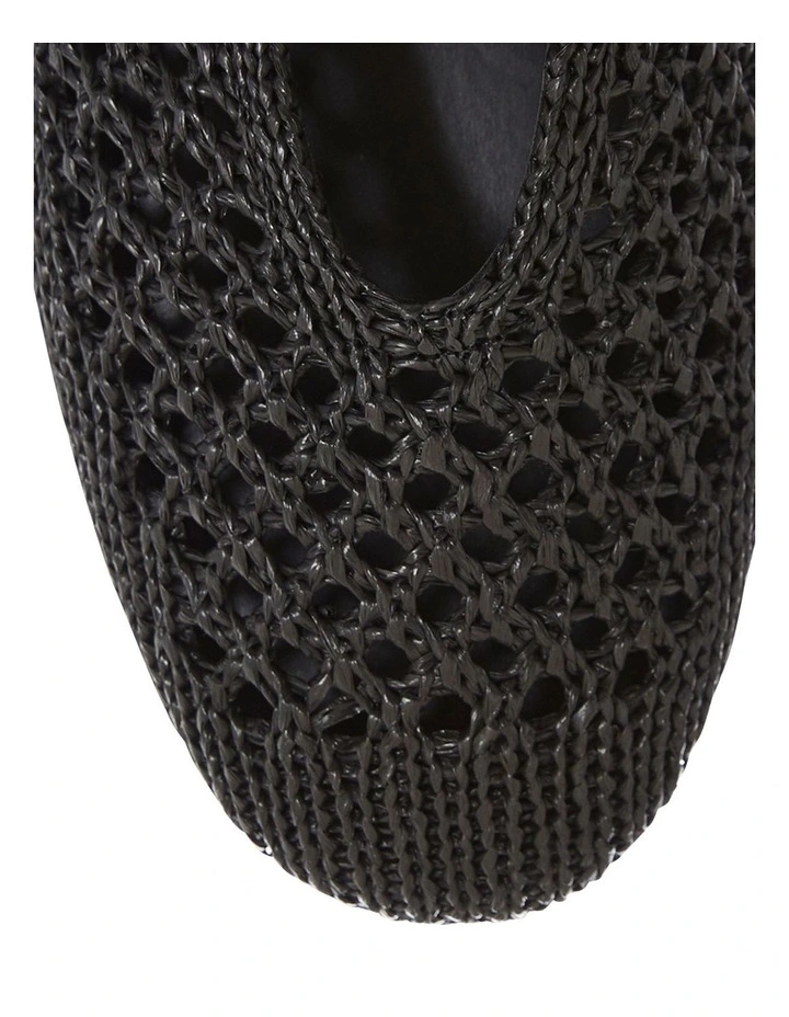 Tibet Flat Shoes in Black Weave image 4