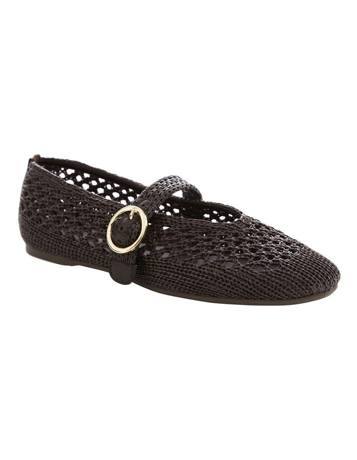Tibet Flat Shoes in Chocolate Weave image 2
