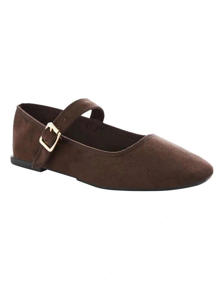 Romy Ballet Flats in Chocolate Micro image 2