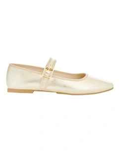 Romy Flat Shoes in Gold Metallic