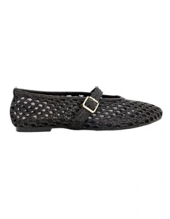 Renn Flat Shoes in Black Mesh