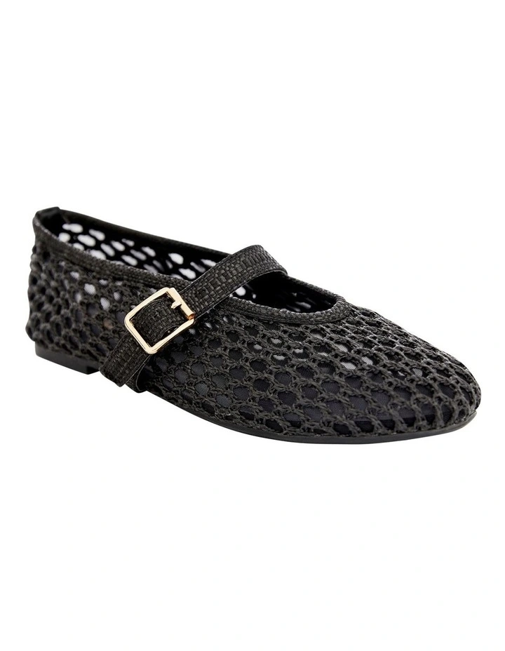 Renn Flat Shoes in Black Mesh image 2