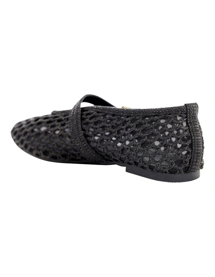 Renn Flat Shoes in Black Mesh image 3