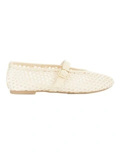 Renn Flat Shoes in Ivory Mesh