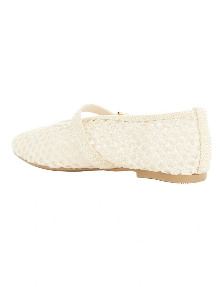 Renn Flat Shoes in Ivory Mesh image 3