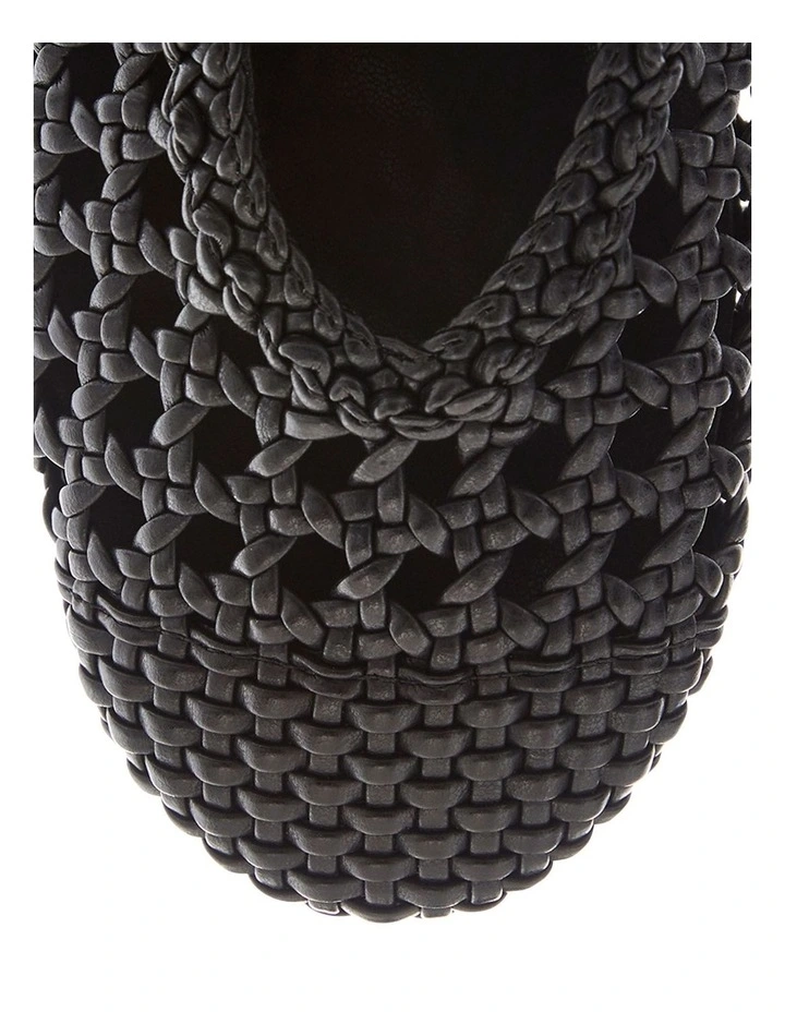 Retro Flat Shoes in Black Weave image 4