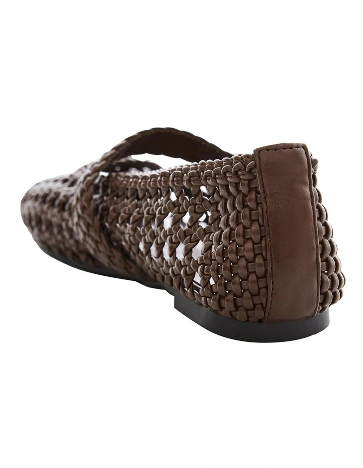 Retro Flat Shoes in Chocolate Weave image 3