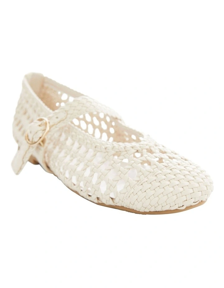 Retro Flat Shoes in Ivory Weave image 2
