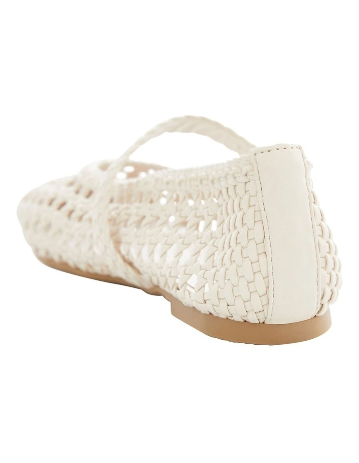 Retro Flat Shoes in Ivory Weave image 3