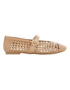 Retro Flat Shoes in Nude Weave