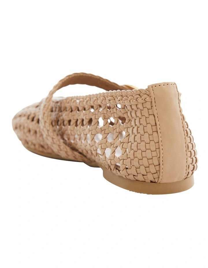 Retro Flat Shoes in Nude Weave image 3