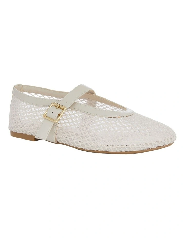 Reign Flat Shoes in Bone Mesh image 2