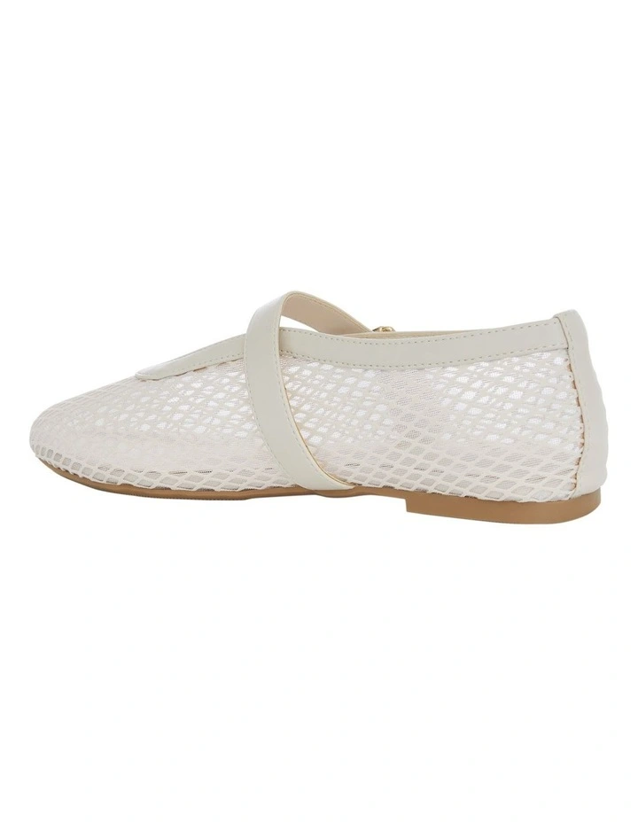 Reign Flat Shoes in Bone Mesh image 3