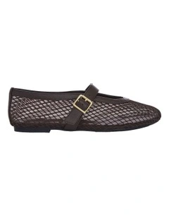 Reign Flat Shoes in Chocolate Mesh