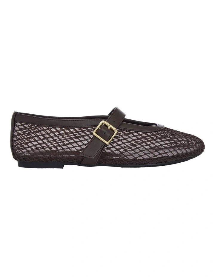 Reign Flat Shoes in Chocolate Mesh image 1