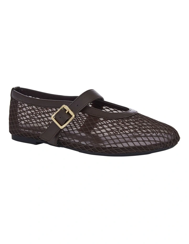 Reign Flat Shoes in Chocolate Mesh image 4