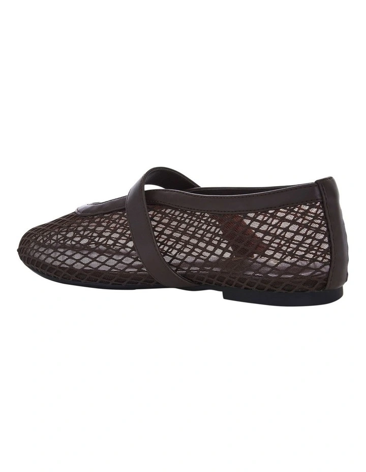 Reign Flat Shoes in Chocolate Mesh image 5