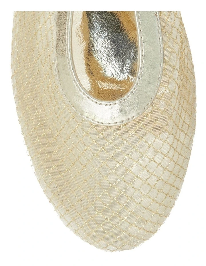 Reign Flat Shoes in Gold Mesh image 4