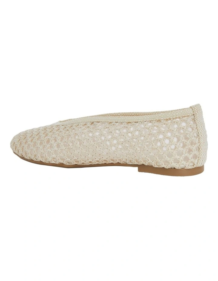 Rayner Flat Shoes in Ivory Mesh image 3