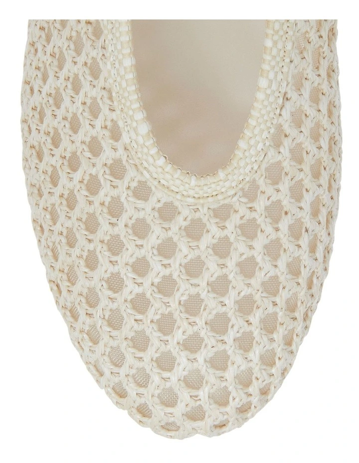 Rayner Flat Shoes in Ivory Mesh image 4