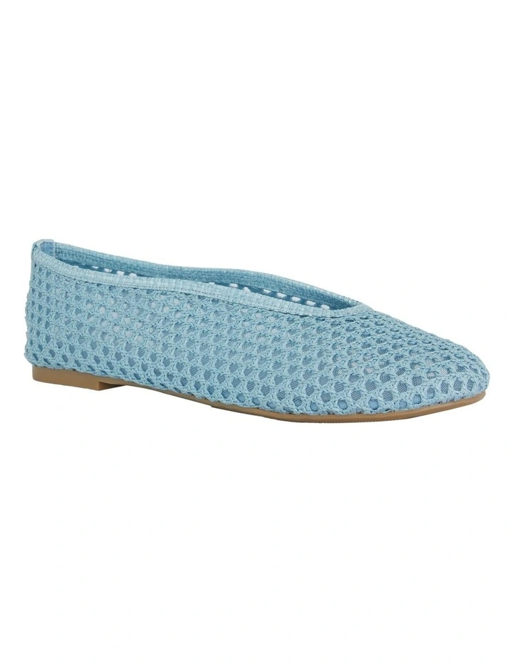 Rayner Flat Shoes in Pale Blue Mesh image 2