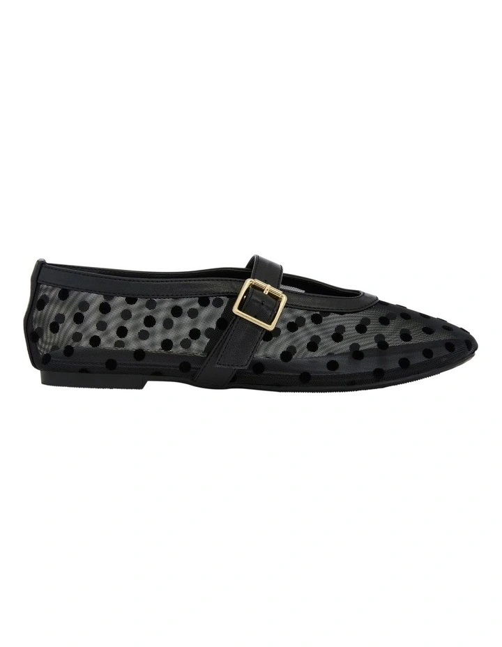 Reign Flat Shoes in Black Dots image 1