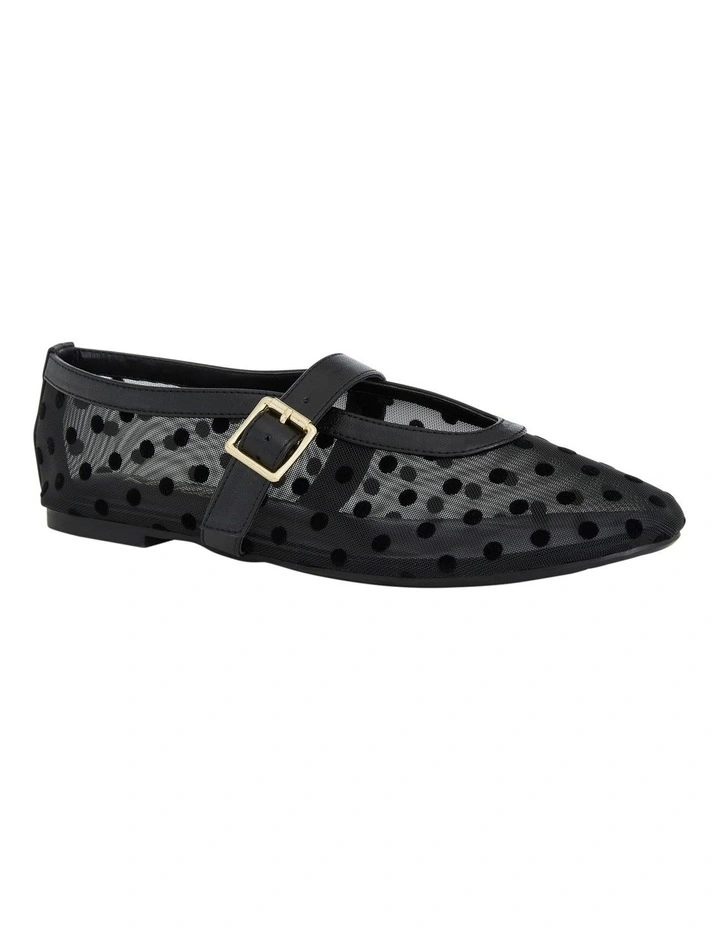 Reign Flat Shoes in Black Dots image 2