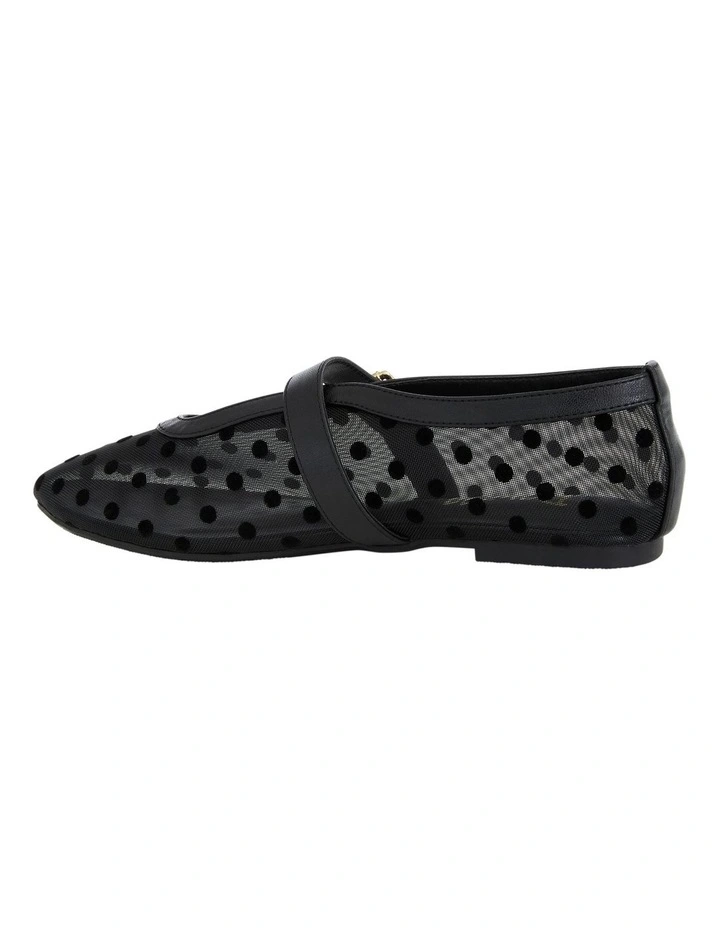 Reign Flat Shoes in Black Dots image 3