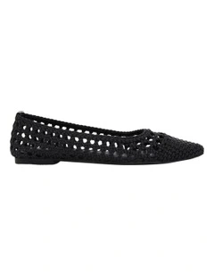 Kindle Flat Shoes in Black Weave