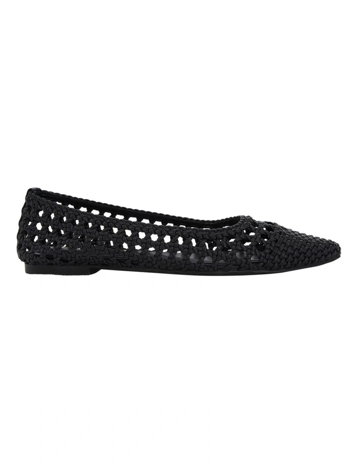 Kindle Flat Shoes in Black Weave image 1