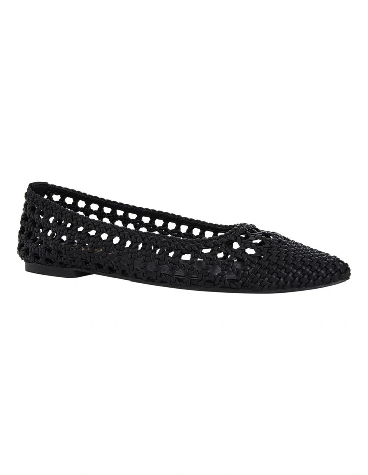 Kindle Flat Shoes in Black Weave image 2
