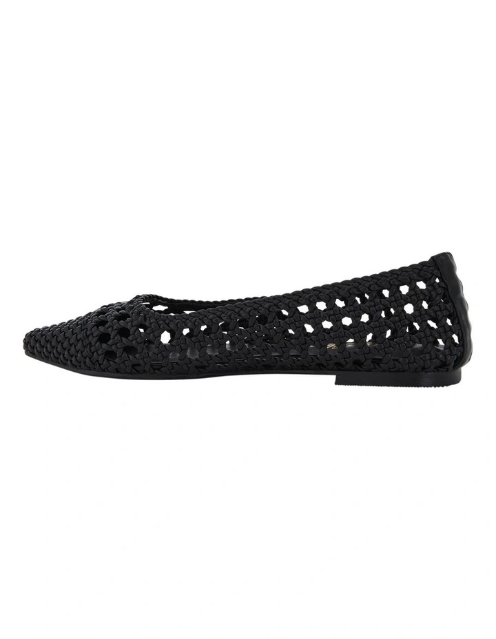 Kindle Flat Shoes in Black Weave image 3
