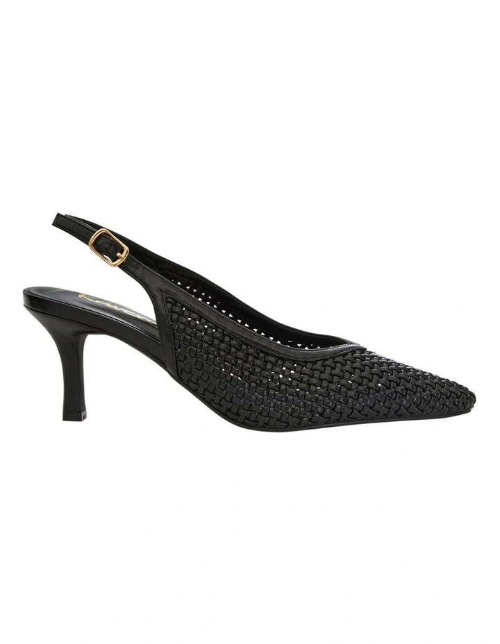 Valerie Heeled Shoes in Black Weave image 1