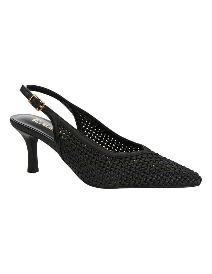 Valerie Heeled Shoes in Black Weave image 2