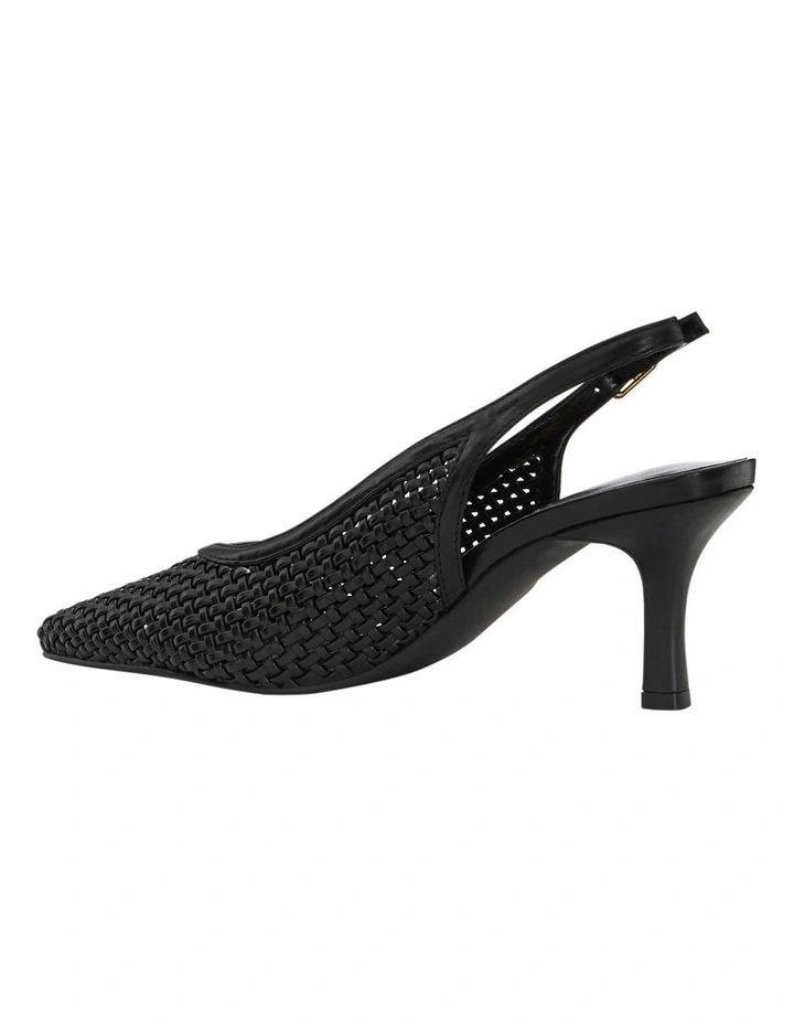 Valerie Heeled Shoes in Black Weave image 3