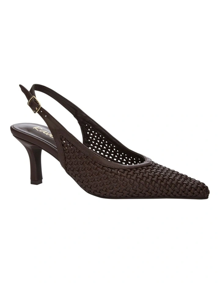 Valerie Heeled Shoes in Chocolate Weave image 2