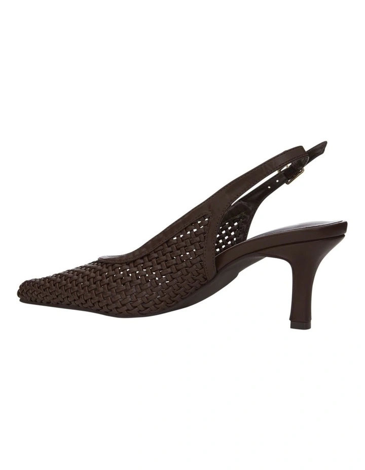Valerie Heeled Shoes in Chocolate Weave image 3