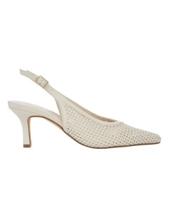 Valerie Heeled Shoes in Ivory Weave