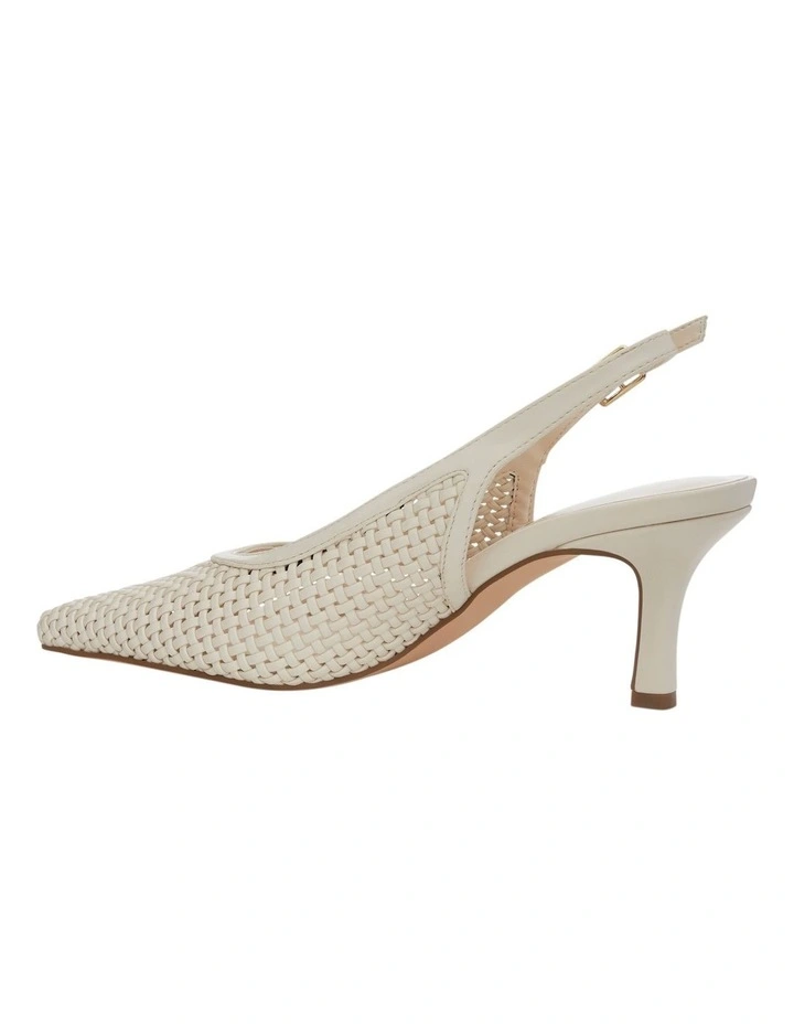 Valerie Heeled Shoes in Ivory Weave image 3