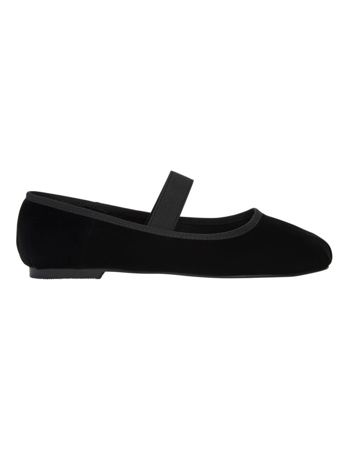 Roxana Flat Shoes in Black Velvet image 1